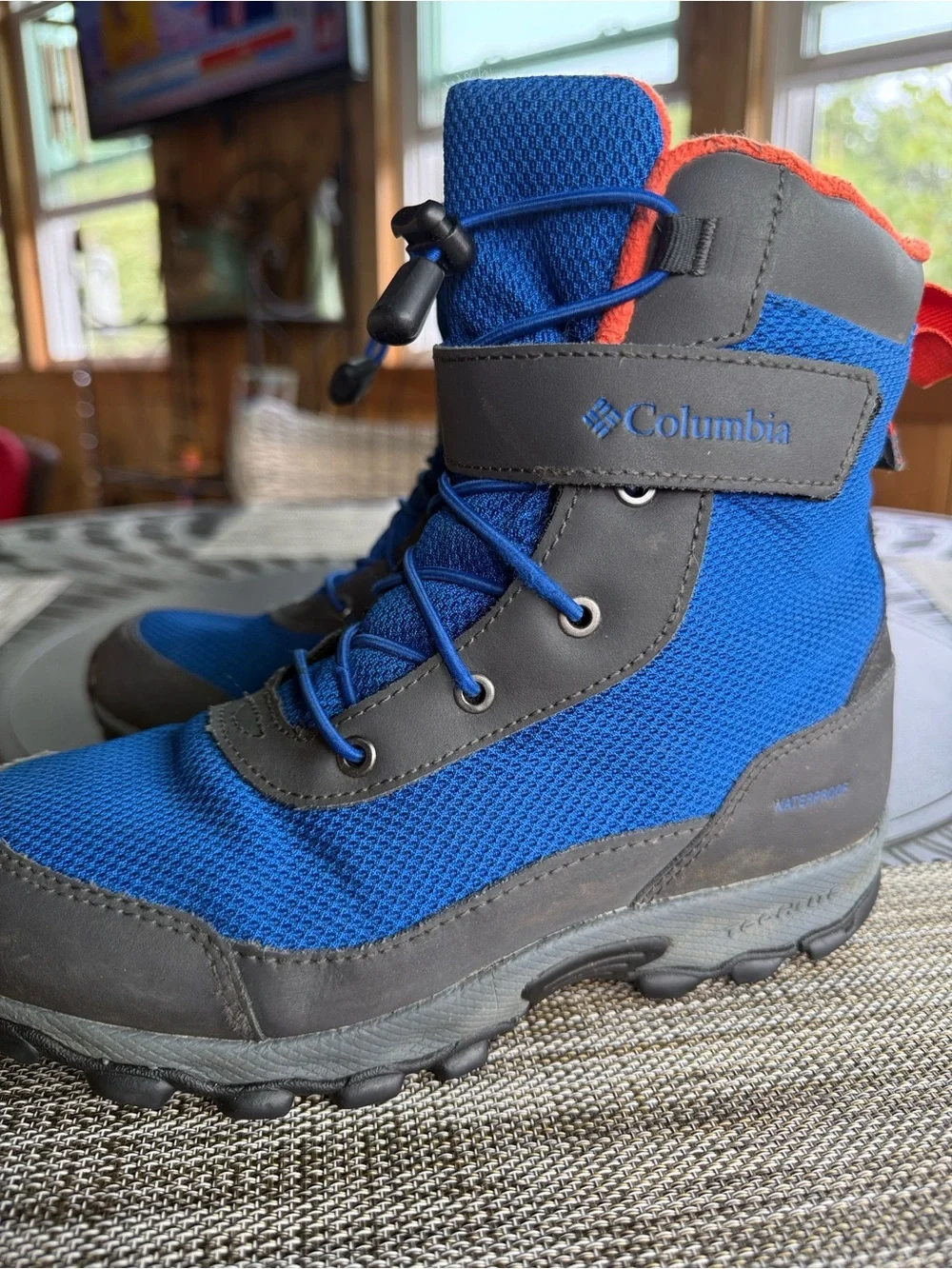 Columbia Hyper Boreal Omni-Heat Kids Blue and Gray Waterproof Boot